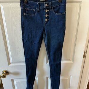 Express Women's Dark Blue Skinny Jeans